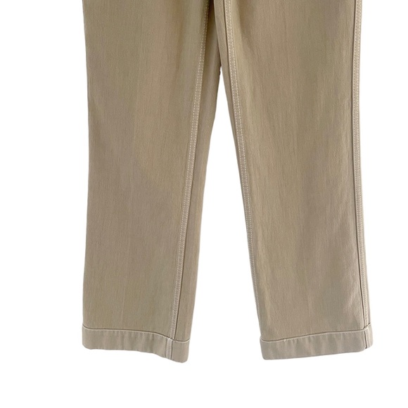 Zimmermann Belted High-Rise Straight-Leg Jeans in Sage Green - Picture 6 of 10